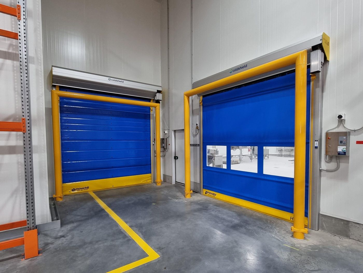 Industry-leading Movichill insulated high speed door and Movidor rapid roller door in a refrigerated cold storage warehousing facility of YouFoodz