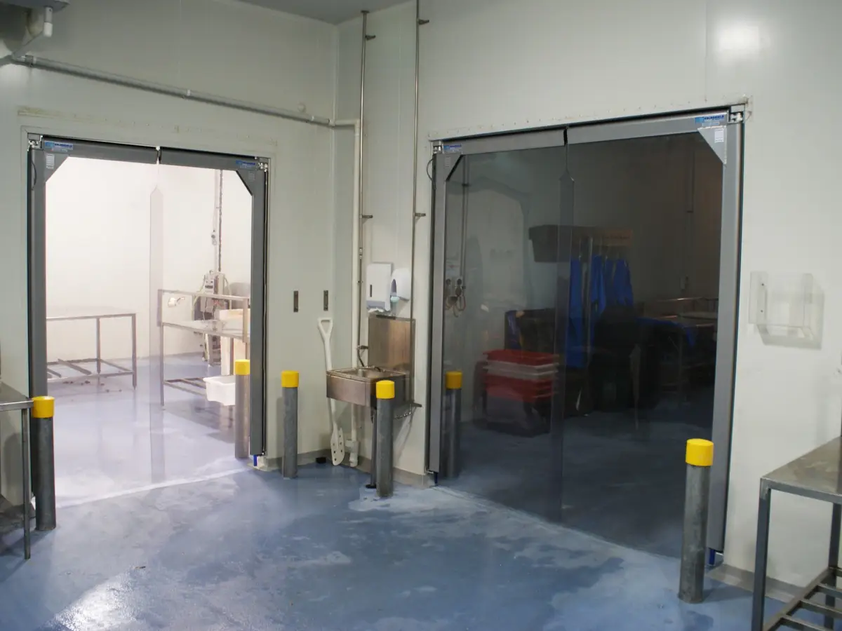 Clear PVC swing doors