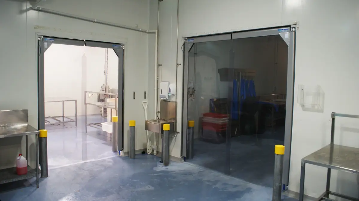 Clear PVC swing doors
