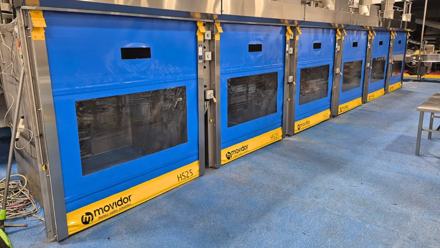 hs25 series doors in a meat processing zone