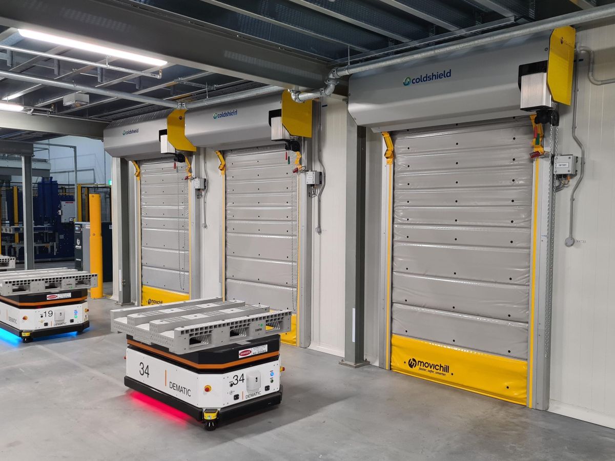 Three Movichill high speed insulated doors at a refrigerated warehouse in the Port of Brisbane