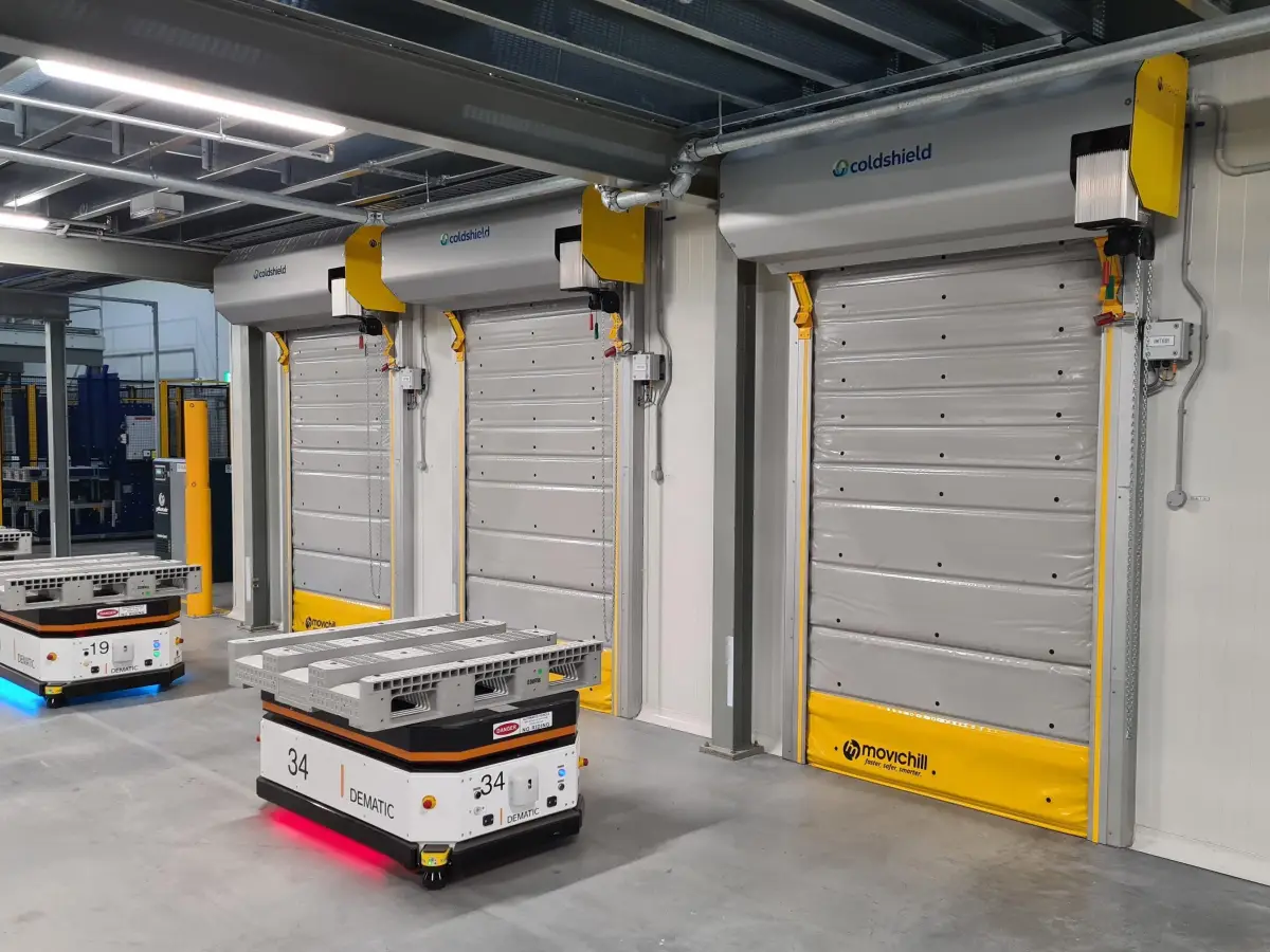 Three Movichill high speed insulated doors at a refrigerated warehouse in the Port of Brisbane