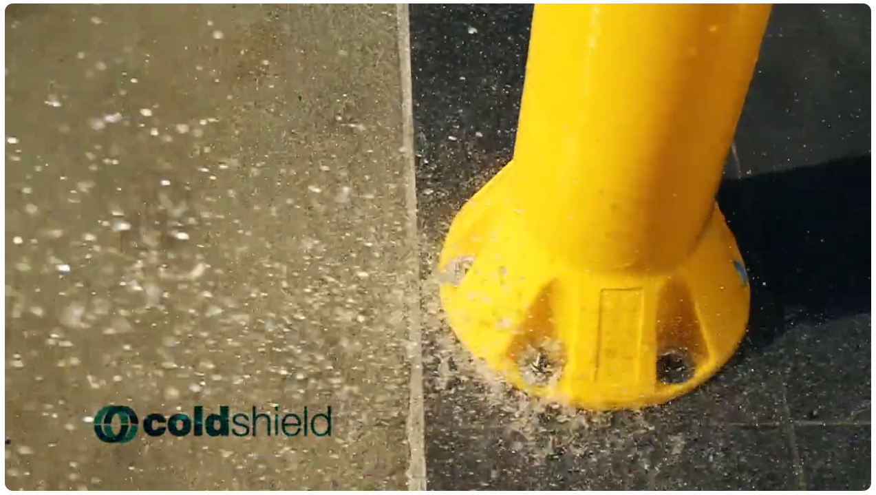Coldshield PVC bollard for use in high moisture, corrosive or ultra-clean environments